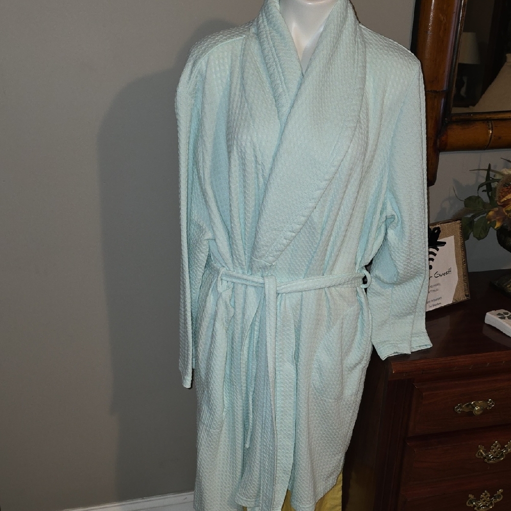 Kim Rogers Soft Blue Knit Robe